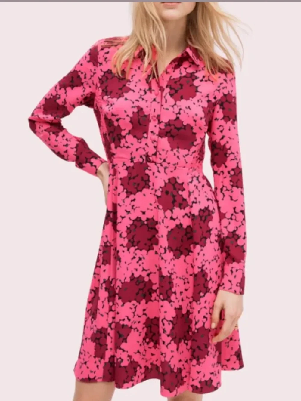 Kate spade Bubble Dot Smocked Dress In Rhubarbjam